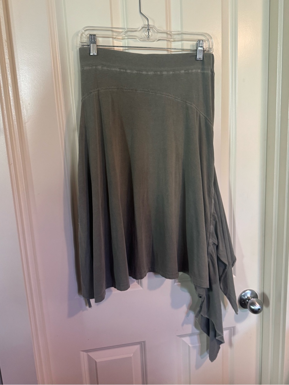 Mango Olive Asymmetrical Draped Women's Skirt